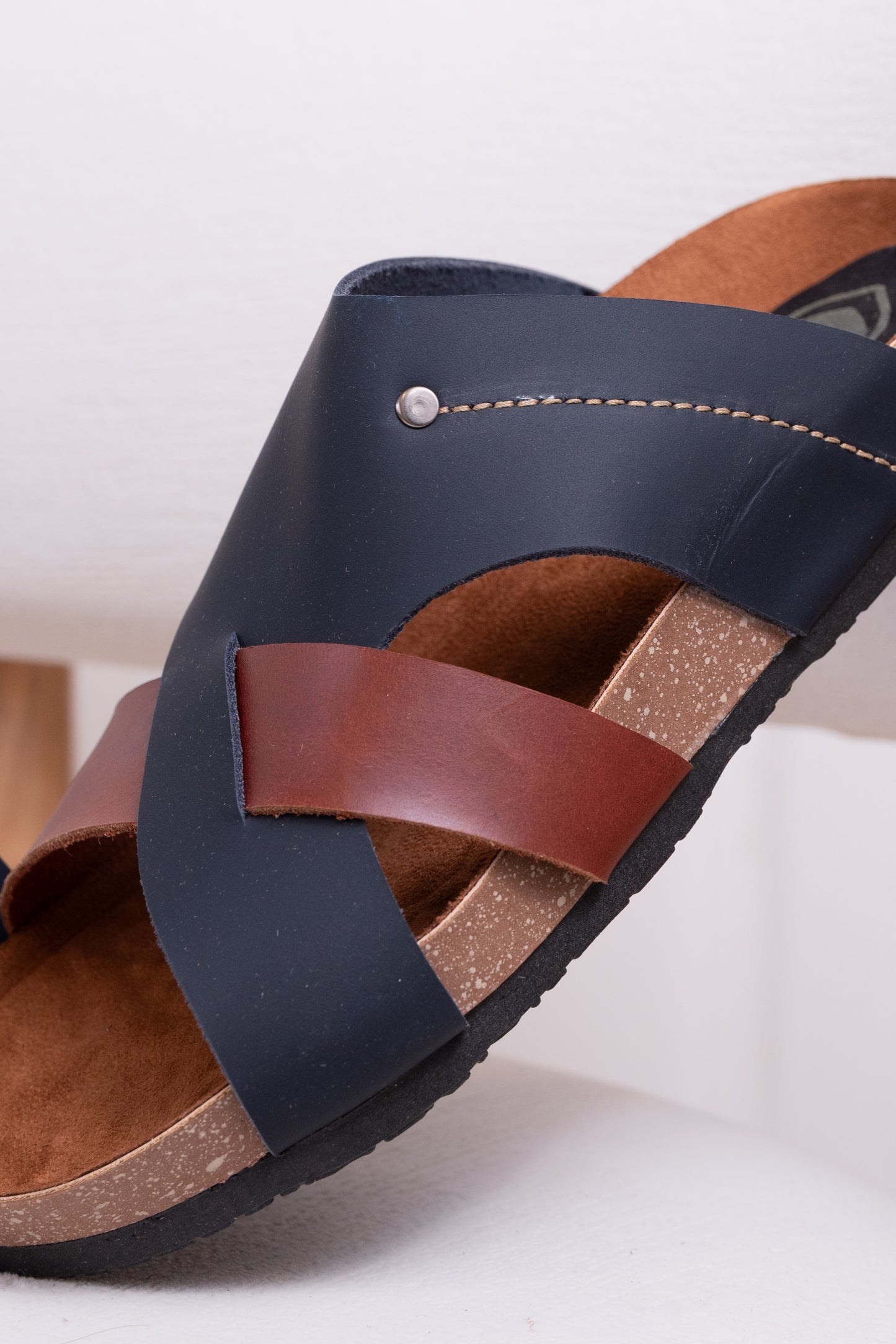 SANDALIA CUERO HOMBRE | RF: CORCHO AZUL X CAFE - 12