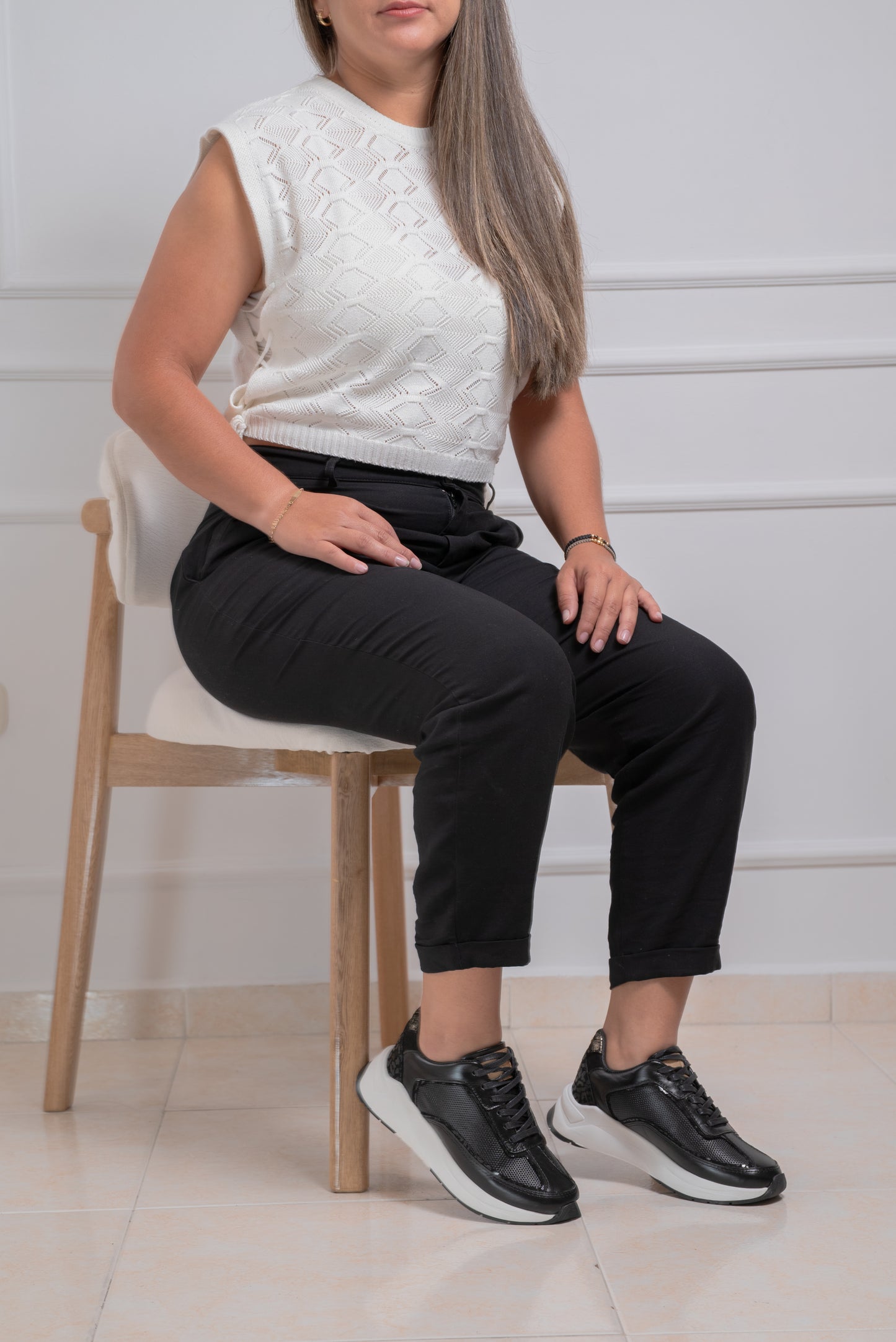 TENIS EN CUERO PARA DAMA | RF :  GABIOTA - NEGRO