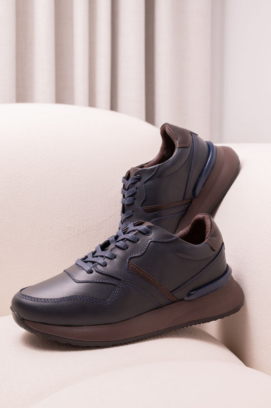 TENIS EN CUERO PARA HOMBRE| RF:ROMA AZUL