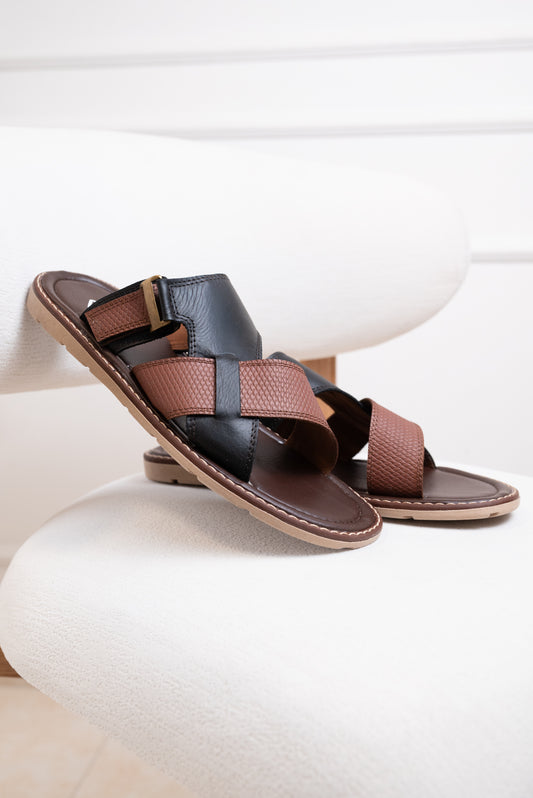 SANDALIA PARA HOMBRE EN CUERO| ROMILIE COLOR: MIEL-025