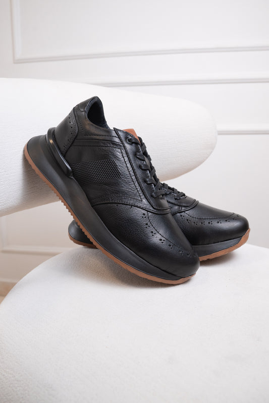 TENIS PARA HOMBRE EN CUERO | RF: BIZARRO DOTTAS - NEGRO-D16