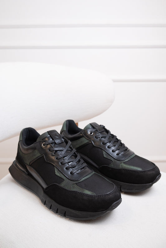 TENIS PARA HOMBRE EN CUERO | RF: BIZARRO MEREDID - NEGRO X VERDE
