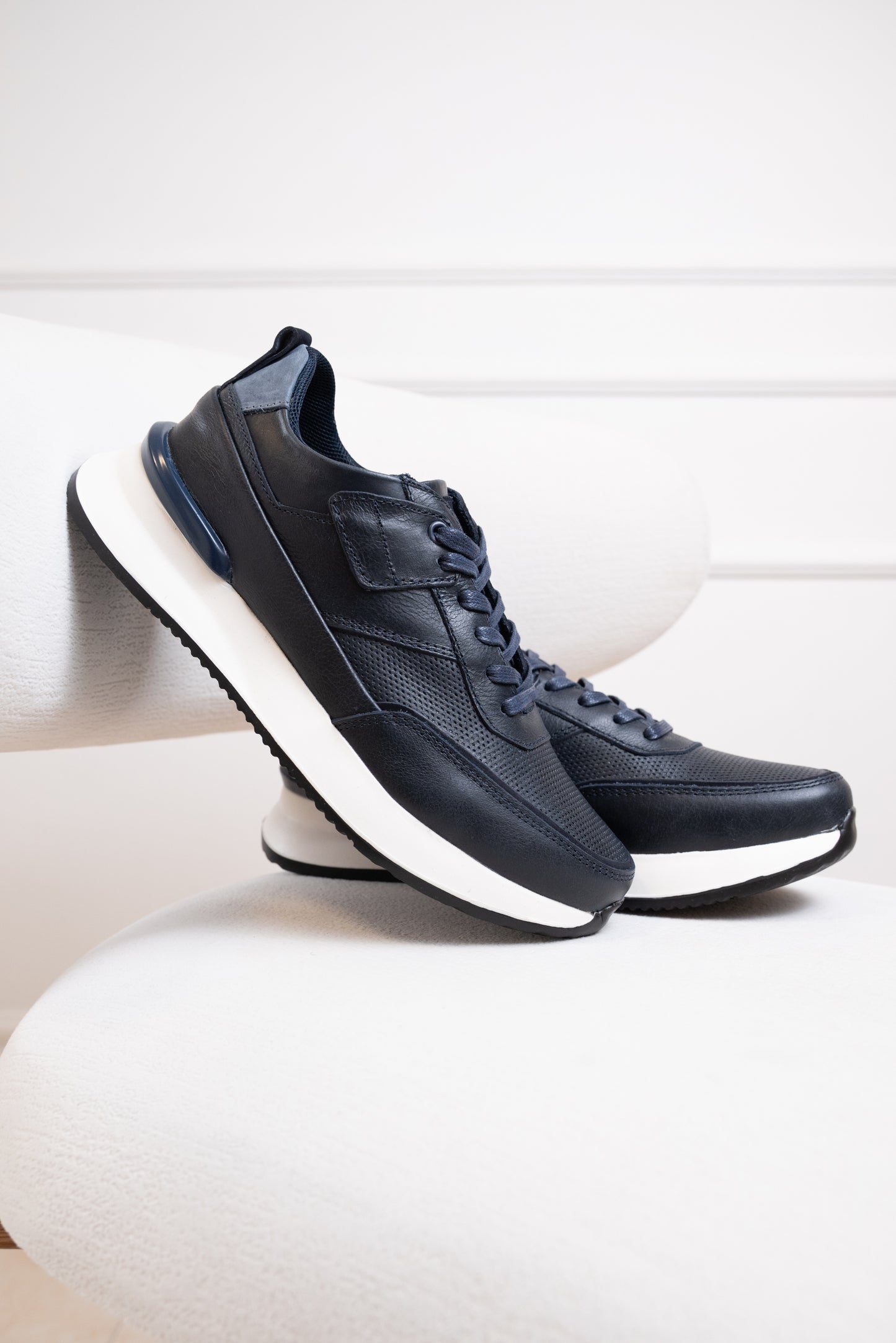 TENIS EN CUERO PARA HOMBRE | RF : ARTEMIS - AZUL - CR8