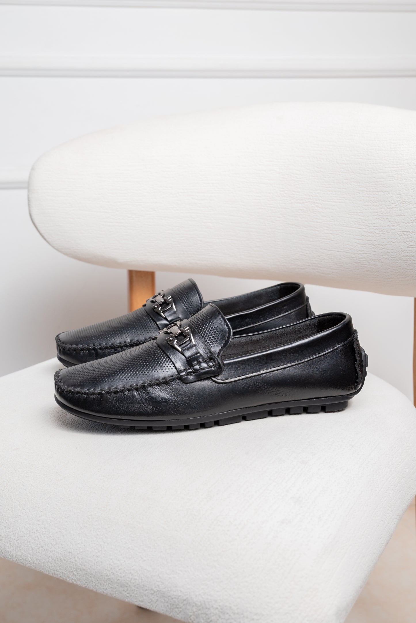 MOCASIN  EN CUERO PARA HOMBRE  | RF: NEGRO  -1002