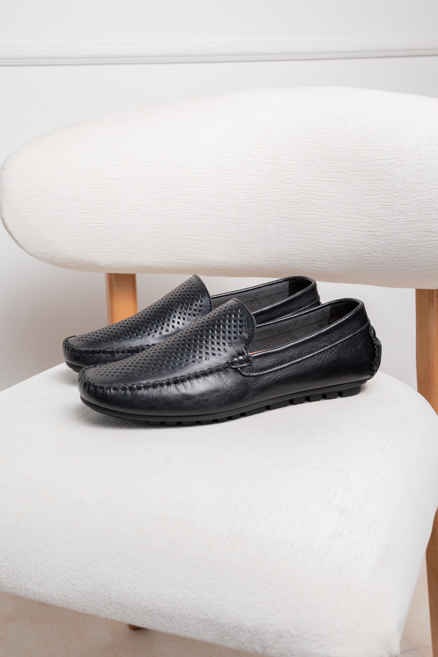 MOCASIN  EN CUERO PARA HOMBRE  | RF : 1000 -NEGRO
