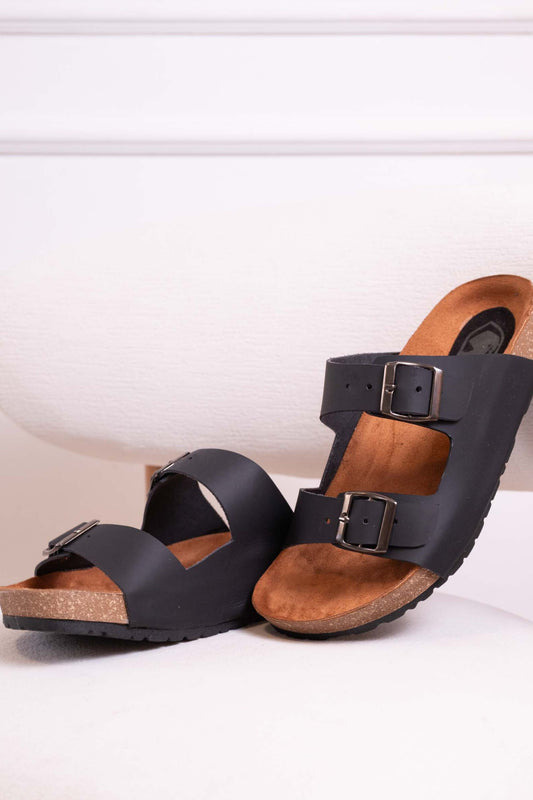 SANDALIA EN CUERO PARA HOMBRE |RF:BIZARRO IMPERIO - NEGRA - 55