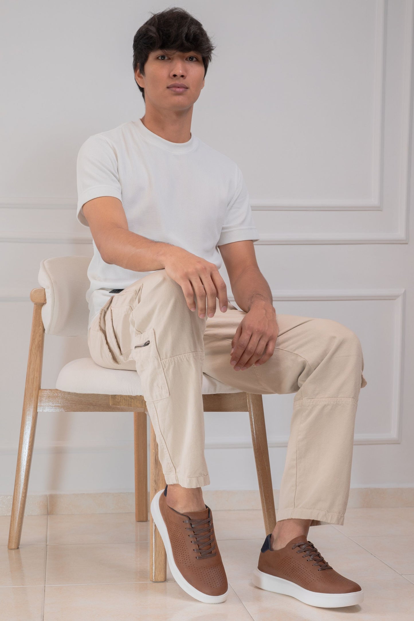 TENIS EN CUERO PARA HOMBRE | CAFE | RF : 3202