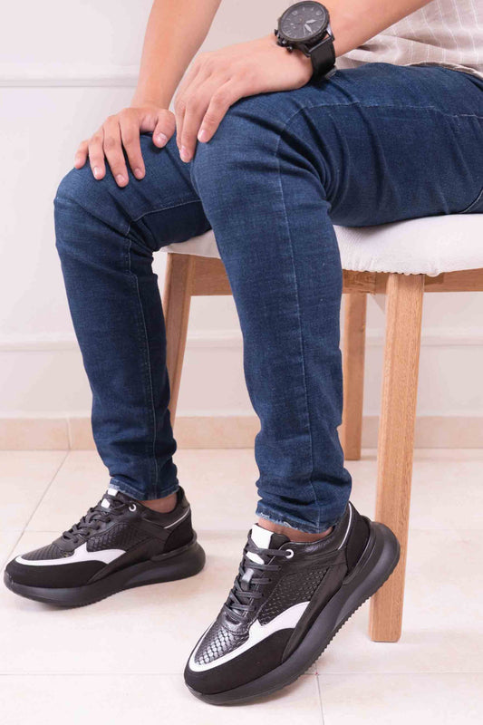 TENIS PARA HOMBRE EN CUERO|RF: BIZARRO URBAN-NEGRO