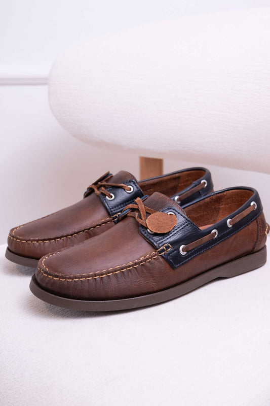 APACHES EN CUERO PARA HOMBRE |RF:BIZARRO TITAN - MIEL X AZUL