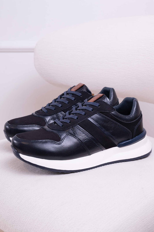 TENIS PARA HOMBRE EN CUERO|BIZARRO STREET -AZUL