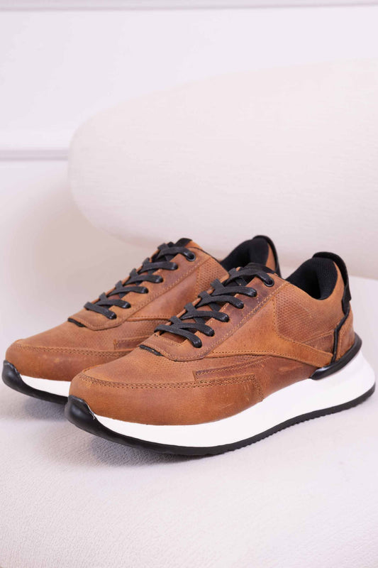 TENIS PARA HOMBRE EN CUERO | BIZARRO MOVE - MIEL -Rf : 3323