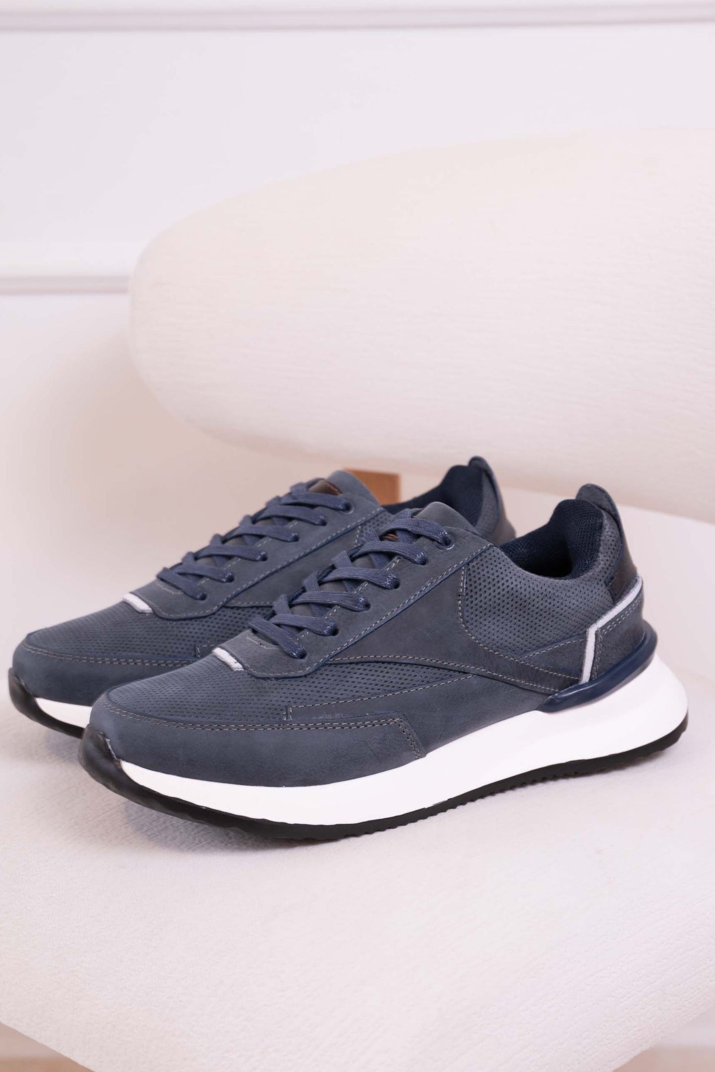 TENIS PARA HOMBRE EN CUERO | BIZARRO PRIME - AZUL- Rf : 3123