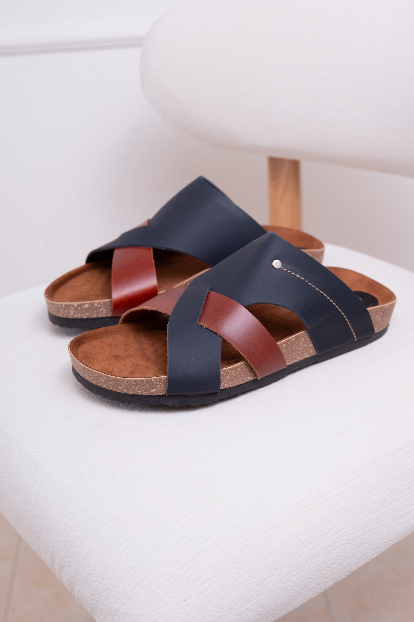 SANDALIA CUERO HOMBRE | RF: CORCHO AZUL X CAFE - 12