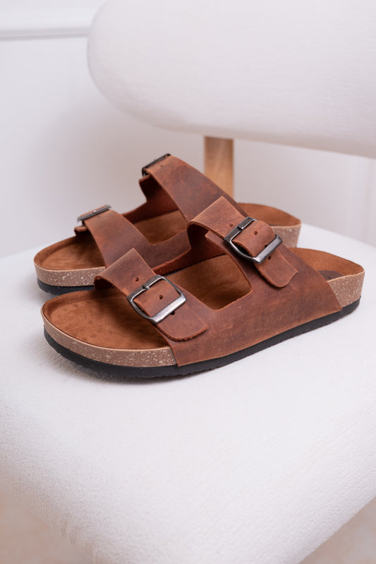 SANDALIA CUERO HOMBRE | IMPERIO : MIEL - RUSTICO - 55