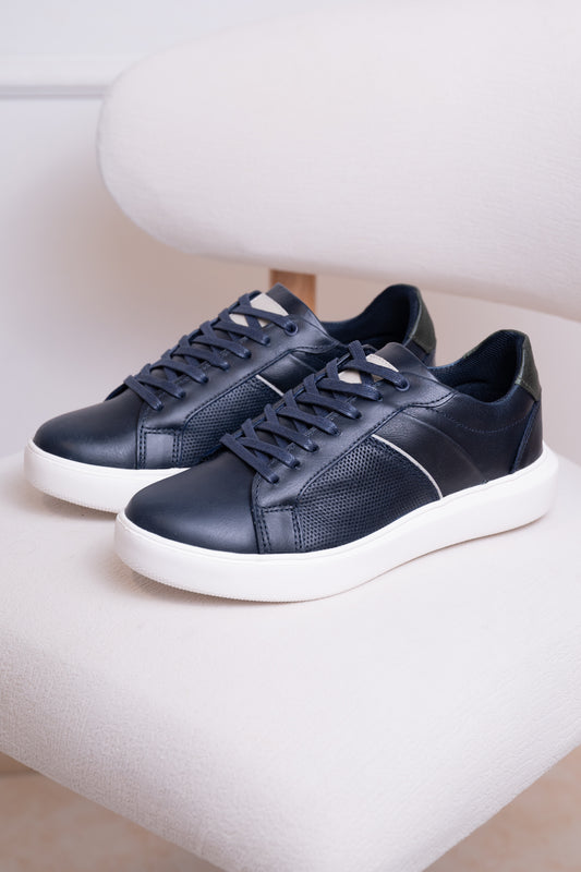 TENIS EN CUERO PARA HOMBRE | RF : ASTORIA - AZUL - 3220
