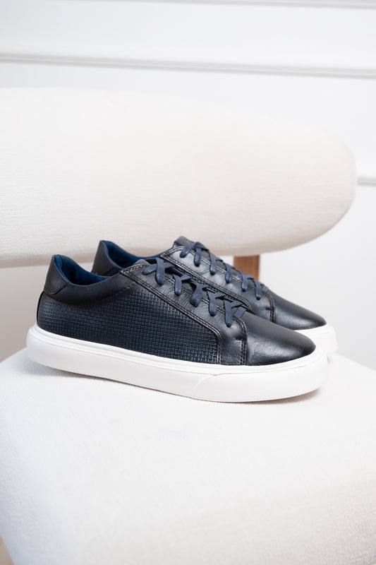 TENIS EN CUERO RUSTICO | RF : 602 AZUL