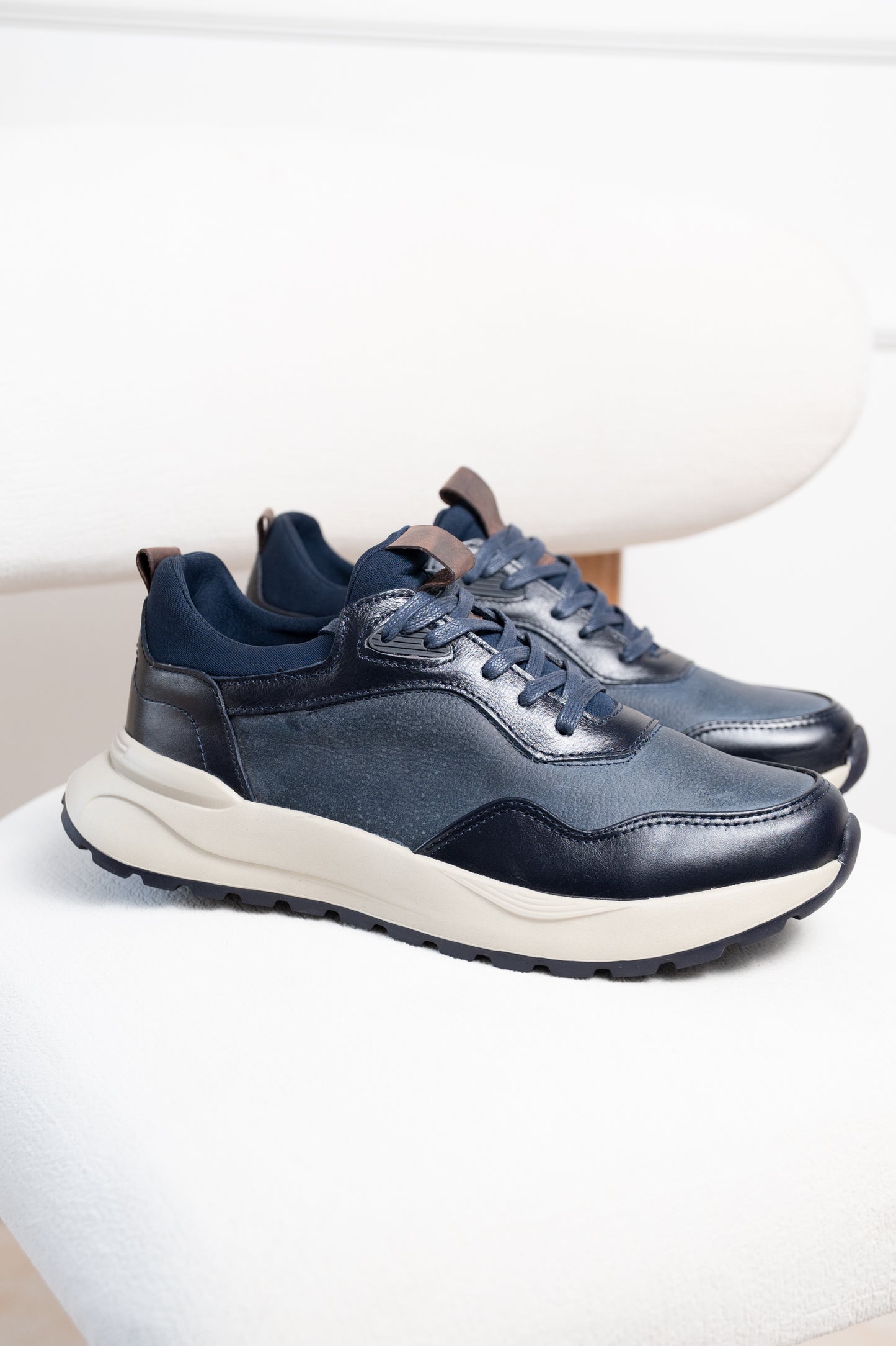 TENIS EN CUERO PARA HOMBRE | RF:3308 AZUL