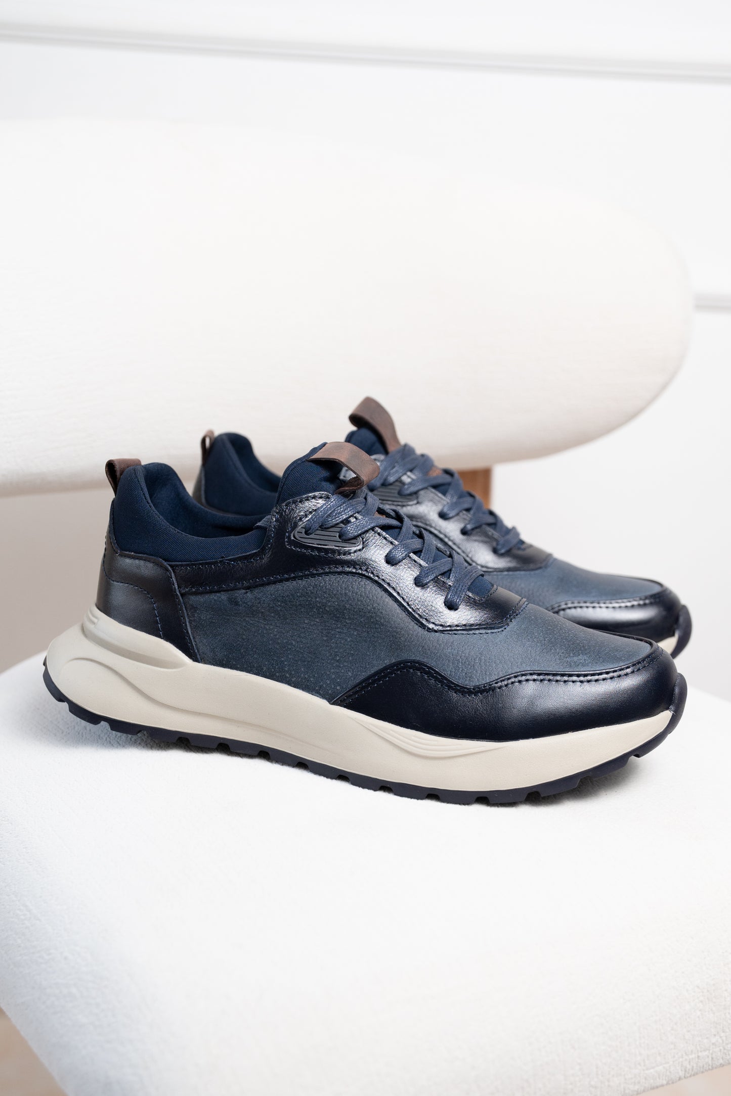 TENIS EN CUERO PARA HOMBRE | RF:3308 AZUL