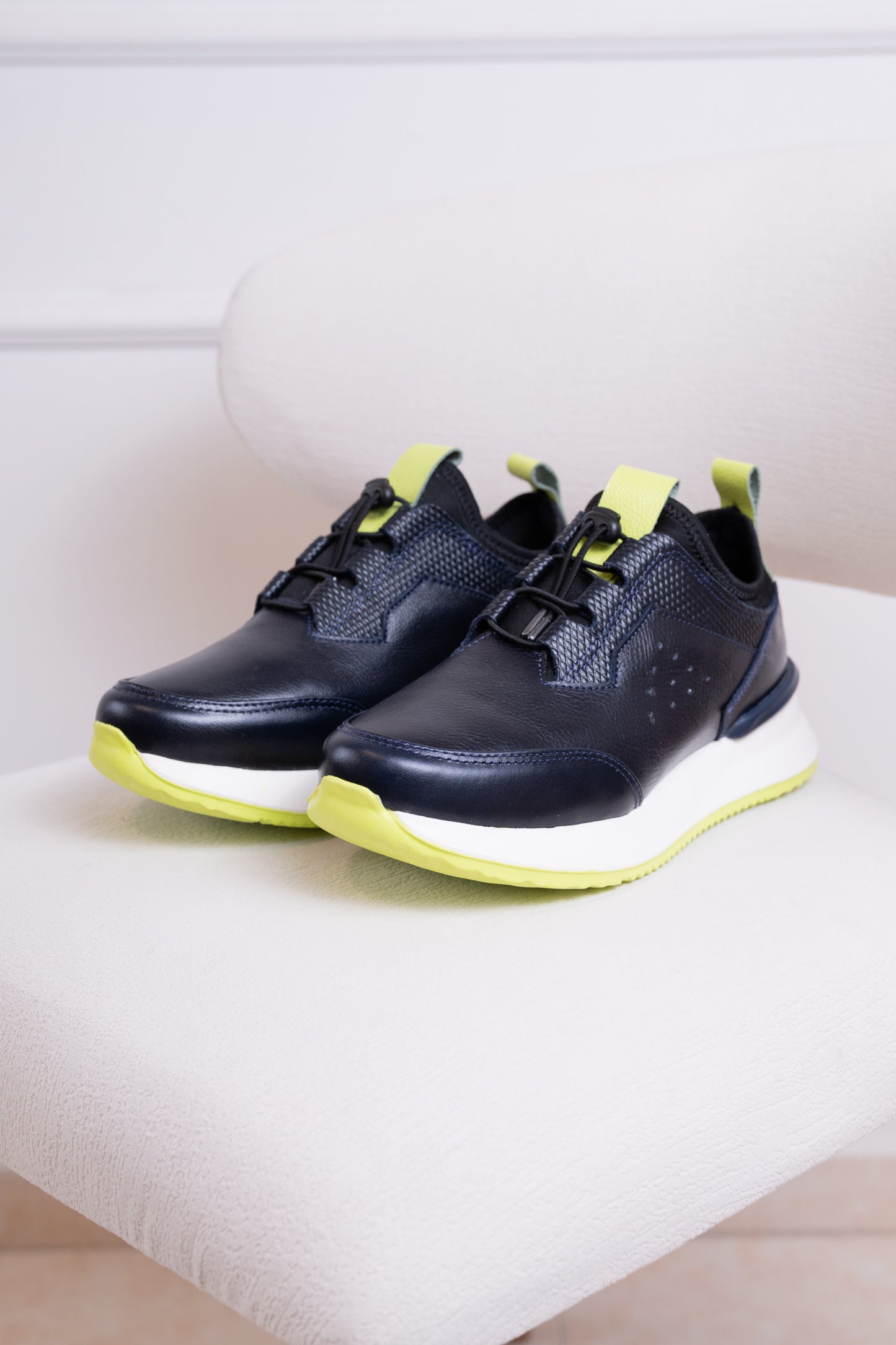 TENIS EN CUERO PARA HOMBRE | RF:ROYAL AZUL XVERDE