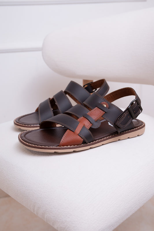 SANDALIA CUERO HOMBRE | CAFE -022