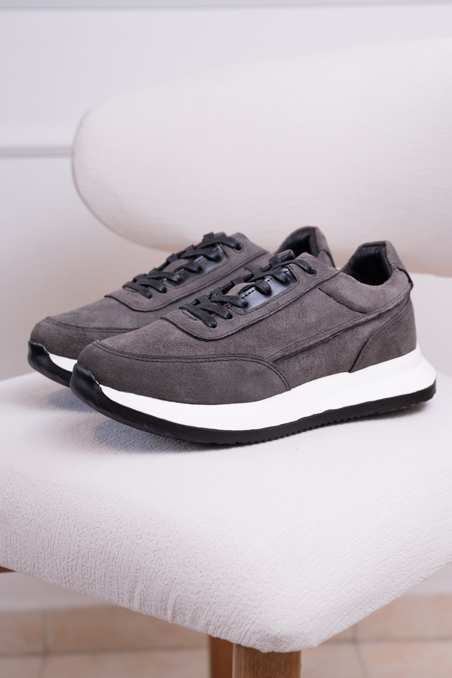 TENIS EN CUERO PARA HOMBRE| RF : EVORA - GRIS