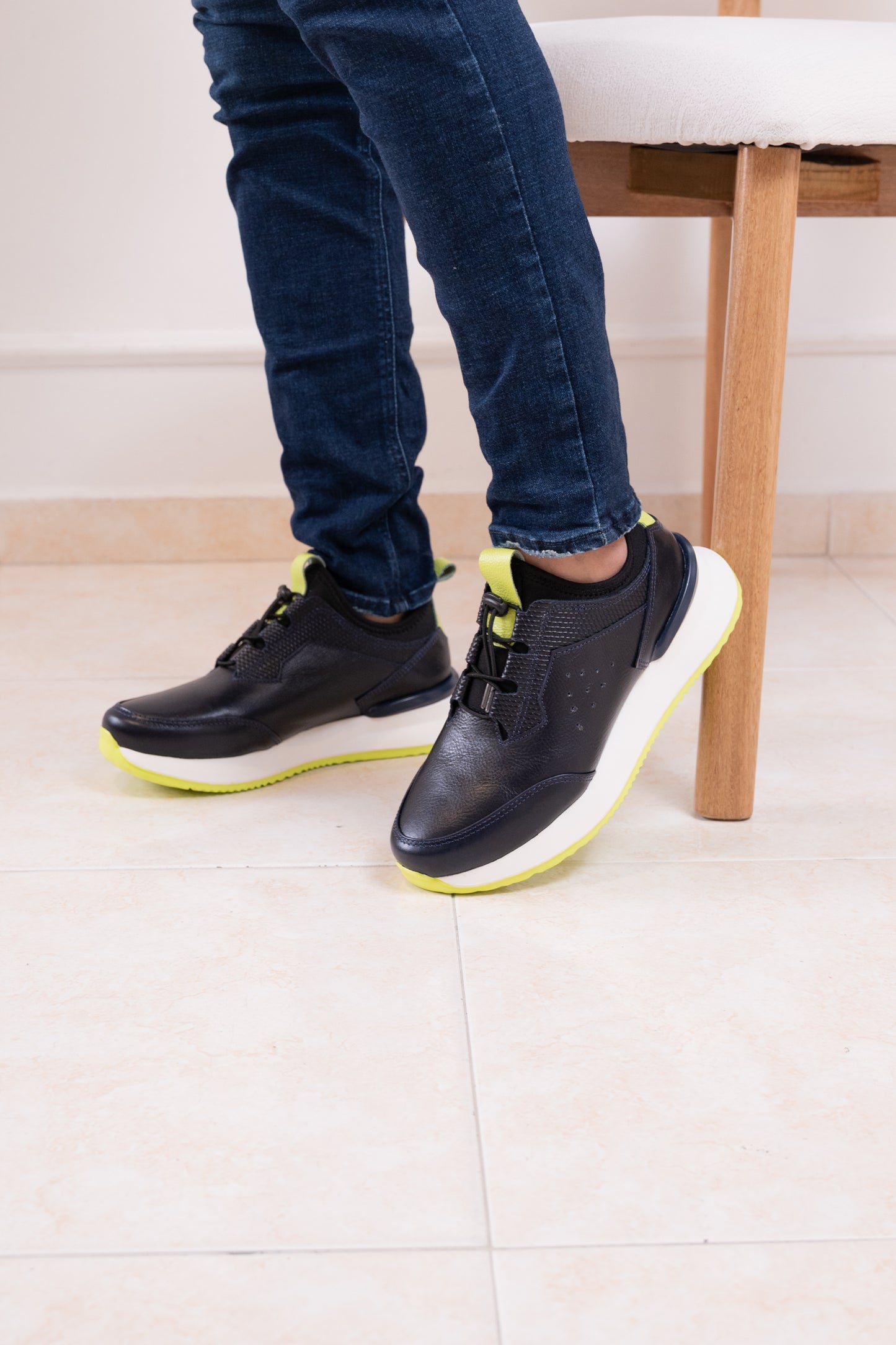 TENIS EN CUERO PARA HOMBRE | RF:ROYAL AZUL XVERDE