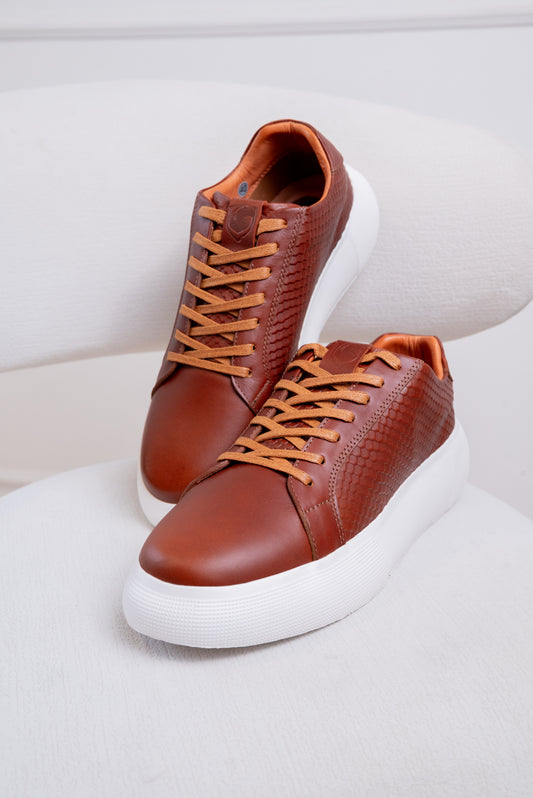 TENIS EN CUERO PARA HOMBRE RF:2126 MIEL