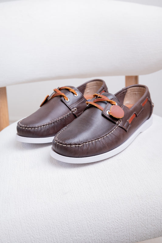 APACHES EN CUERO PARA HOMBRE |RF:BIZARRO TITAN - CAFE X BLANCO