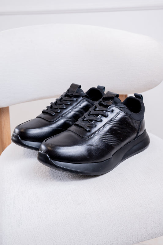 TENIS EN CUERO PARA HOMBRE RF: SPN 3216 NEGRO