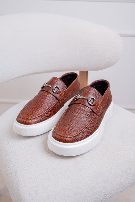 MOCASINES DE HOMBRE RF:MOCA -CROCO MIEL